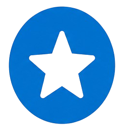 Blue circular star icon representing top-rated plumbing service.